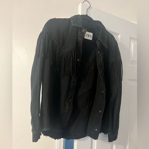 Zara Western Black Denim Jacket